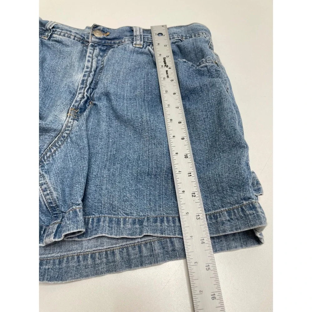 Vintage Y2K‎ LA Blues Light Wash Denim Carpenter Shorts Jorts Women 14 Retro 90s